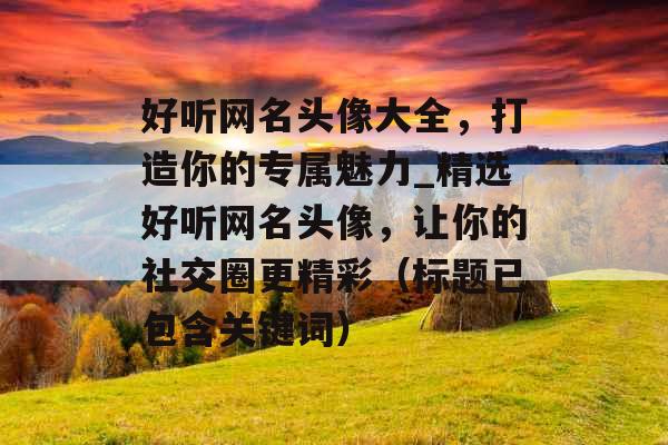 好听网名头像大全，打造你的专属魅力_精选好听网名头像，让你的社交圈更精彩（标题已包含关键词）