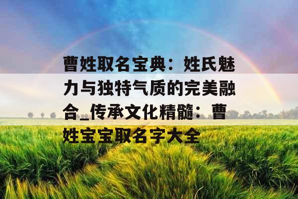 曹姓取名宝典：姓氏魅力与独特气质的完美融合_传承文化精髓：曹姓宝宝取名字大全
