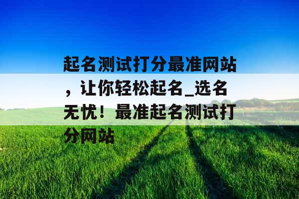 起名测试打分最准网站，让你轻松起名_选名无忧！最准起名测试打分网站