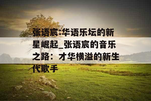 张语宸:华语乐坛的新星崛起_张语宸的音乐之路：才华横溢的新生代歌手