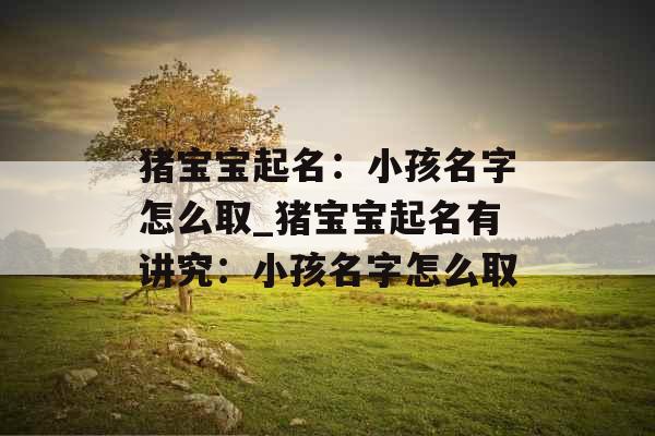 猪宝宝起名：小孩名字怎么取_猪宝宝起名有讲究：小孩名字怎么取