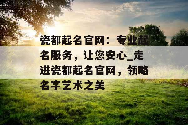 瓷都起名官网：专业起名服务，让您安心_走进瓷都起名官网，领略名字艺术之美