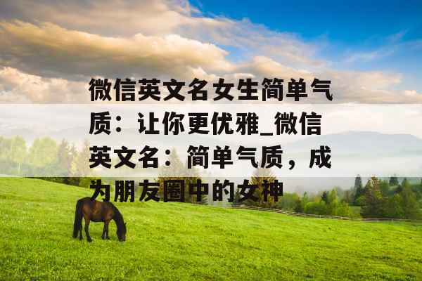 微信英文名女生简单气质：让你更优雅_微信英文名：简单气质，成为朋友圈中的女神