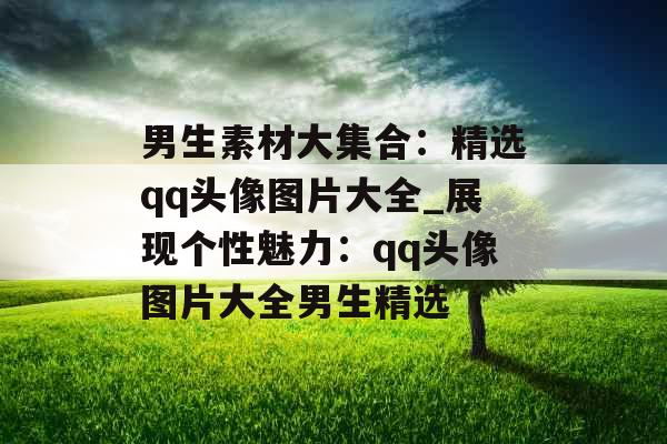 男生素材大集合：精选qq头像图片大全_展现个性魅力：qq头像图片大全男生精选