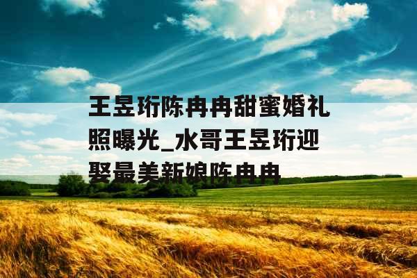 王昱珩陈冉冉甜蜜婚礼照曝光_水哥王昱珩迎娶最美新娘陈冉冉