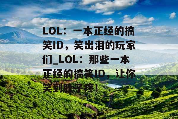LOL：一本正经的搞笑ID，笑出泪的玩家们_LOL：那些一本正经的搞笑ID，让你笑到肚子疼！