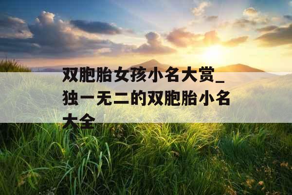 双胞胎女孩小名大赏_独一无二的双胞胎小名大全