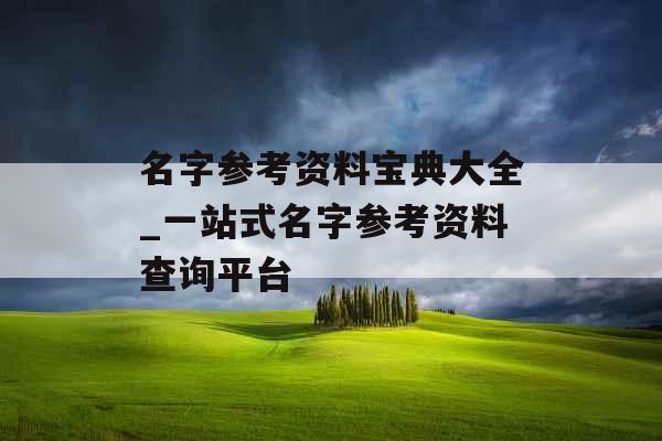 名字参考资料宝典大全_一站式名字参考资料查询平台