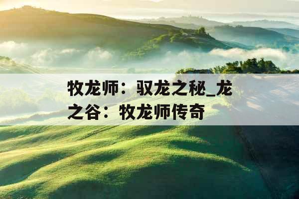 牧龙师：驭龙之秘_龙之谷：牧龙师传奇