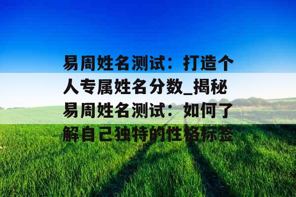 易周姓名测试：打造个人专属姓名分数_揭秘易周姓名测试：如何了解自己独特的性格标签