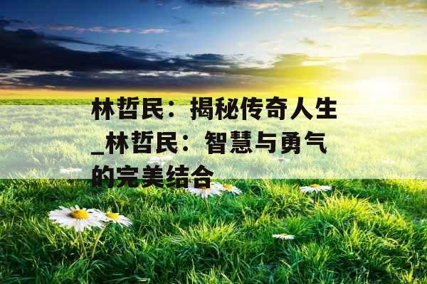 林哲民：揭秘传奇人生_林哲民：智慧与勇气的完美结合