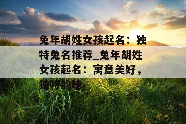 兔年胡姓女孩起名：独特兔名推荐_兔年胡姓女孩起名：寓意美好，独特韵味