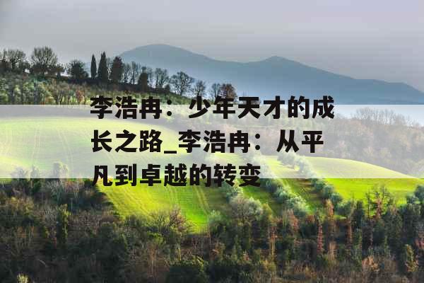李浩冉：少年天才的成长之路_李浩冉：从平凡到卓越的转变