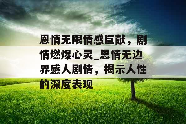 恩情无限情感巨献,剧情燃爆心灵_恩情无边界感人剧情,揭示人性的深度表现