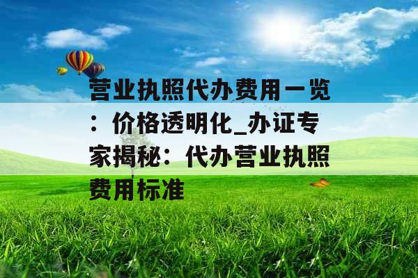 营业执照代办费用一览:价格透明化_办证专家揭秘:代办营业执照费用标准 营业执照代办费用一览:价格透明化_办证专家揭秘:代办营业执照费用标准