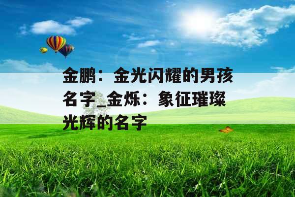 金鹏：金光闪耀的男孩名字_金烁：象征璀璨光辉的名字