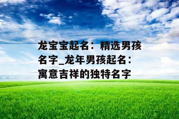 龙宝宝起名：精选男孩名字_龙年男孩起名：寓意吉祥的独特名字