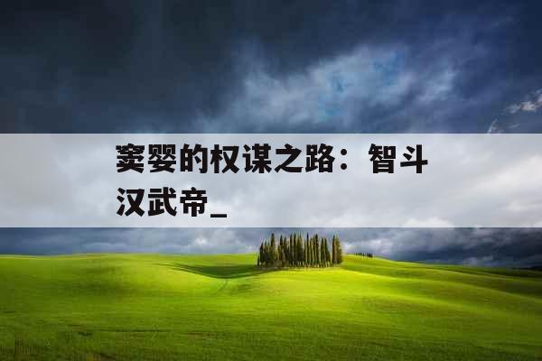窦婴的权谋之路:智斗汉武帝_ 窦婴的权谋之路:智斗汉武帝_