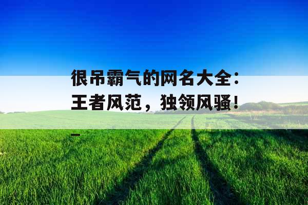 很吊霸气的网名大全:王者风范,独领风骚!_ 很吊霸气的网名大全:王者风范,独领风骚!_