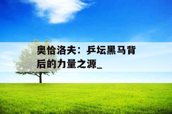 奥恰洛夫:乒坛黑马背后的力量之源_ 奥恰洛夫:乒坛黑马背后的力量之源_