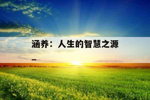 涵养:人生的智慧之源_ 涵养:人生的智慧之源_