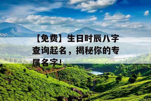 【免费】生日时辰八字查询起名,揭秘你的专属名字!_ 【免费】生日时辰八字查询起名,揭秘你的专属名字!_