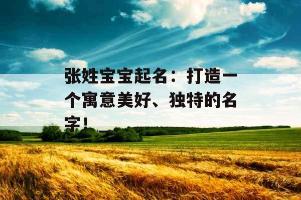 张姓宝宝起名:打造一个寓意美好、独特的名字!_ 张姓宝宝起名:打造一个寓意美好、独特的名字!_