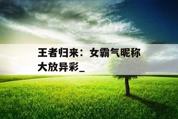 王者归来:女霸气昵称大放异彩_ 王者归来:女霸气昵称大放异彩_