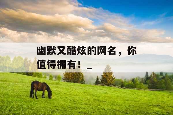 幽默又酷炫的网名，你值得拥有！_