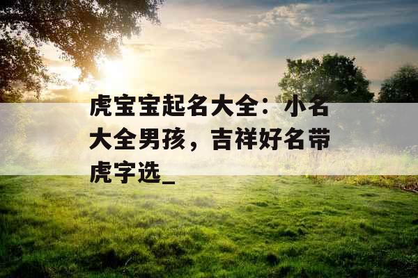 虎宝宝起名大全:小名大全男孩,吉祥好名带虎字选_ 虎宝宝起名大全:小名大全男孩,吉祥好名带虎字选_