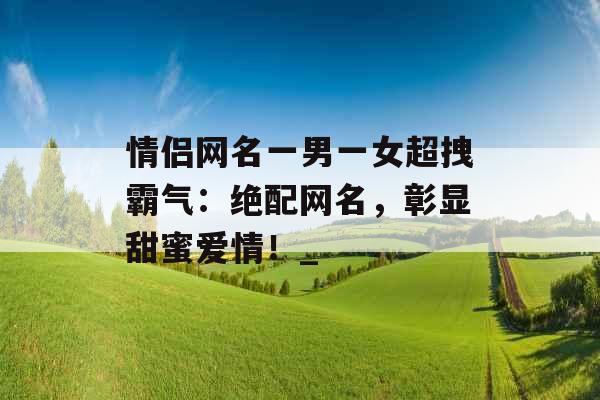 情侣网名一男一女超拽霸气：绝配网名，彰显甜蜜爱情！_