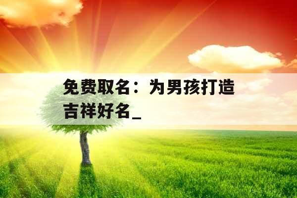 免费取名：为男孩打造吉祥好名_