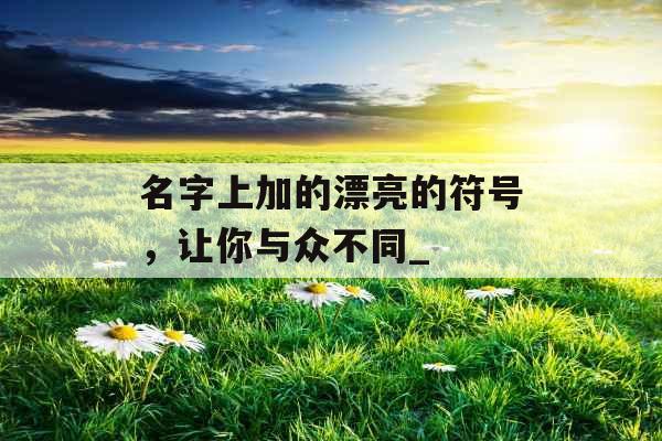 名字上加的漂亮的符号，让你与众不同_