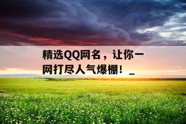 精选QQ网名，让你一网打尽人气爆棚！_