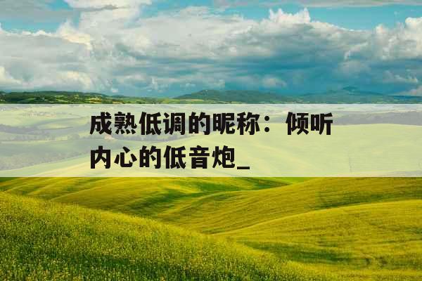 成熟低调的昵称：倾听内心的低音炮_