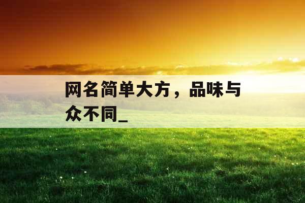 网名简单大方,品味与众不同_