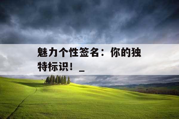 魅力个性签名：你的独特标识！_