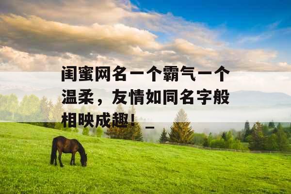 闺蜜网名一个霸气一个温柔,友情如同名字般相映成趣!_