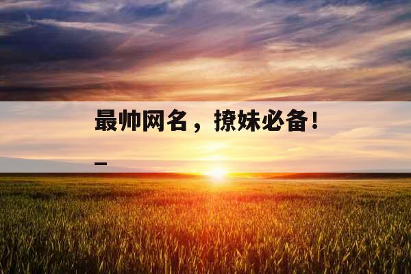 最帅网名，撩妹必备！_