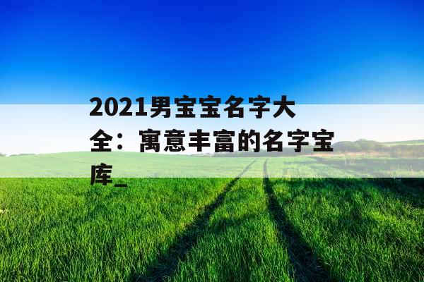 2021男宝宝名字大全:寓意丰富的名字宝库_