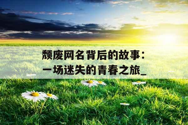 颓废网名背后的故事：一场迷失的青春之旅_