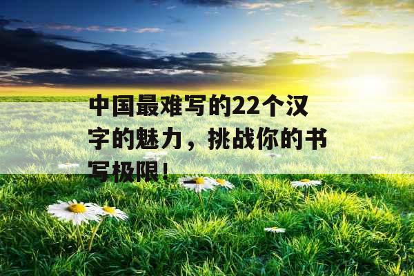 中国最难写的22个汉字的魅力,挑战你的书写极限!_ 中国最难写的22个汉字的魅力,挑战你的书写极限!_