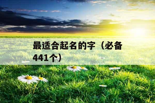 最适合起名的字(必备441个) 最适合起名的字(必备441个)