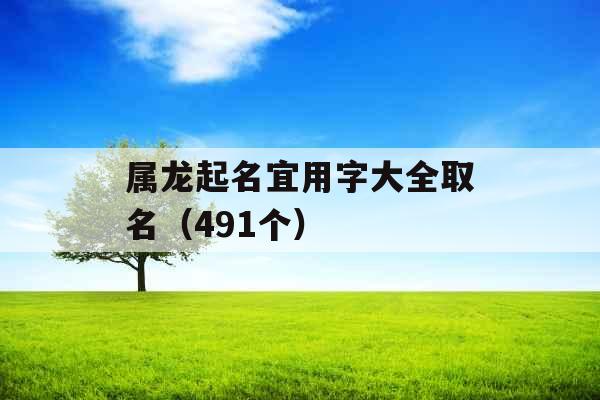 属龙起名宜用字大全取名(491个) 属龙起名宜用字大全取名(491个)