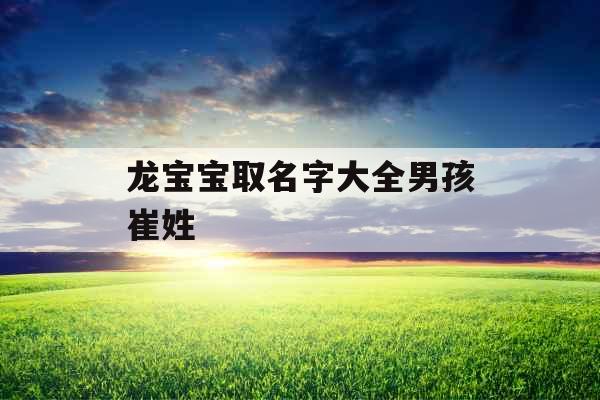 龙宝宝取名字大全男孩崔姓