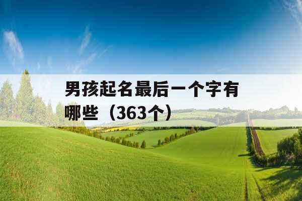 男孩起名最后一个字有哪些(363个) 男孩起名最后一个字有哪些(363个)