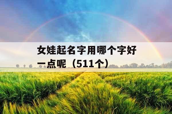 女娃起名字用哪个字好一点呢（511个）