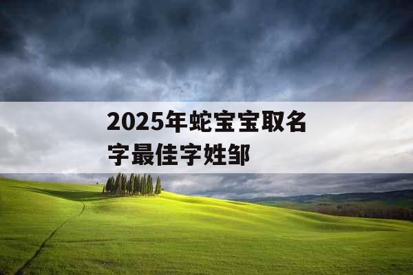 2025年蛇宝宝取名字最佳字姓邹 2025年蛇宝宝取名字最佳字姓邹