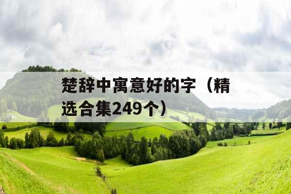楚辞中寓意好的字(精选合集249个) 楚辞中寓意好的字(精选合集249个)