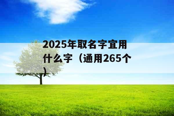 2025年取名字宜用什么字（通用265个）